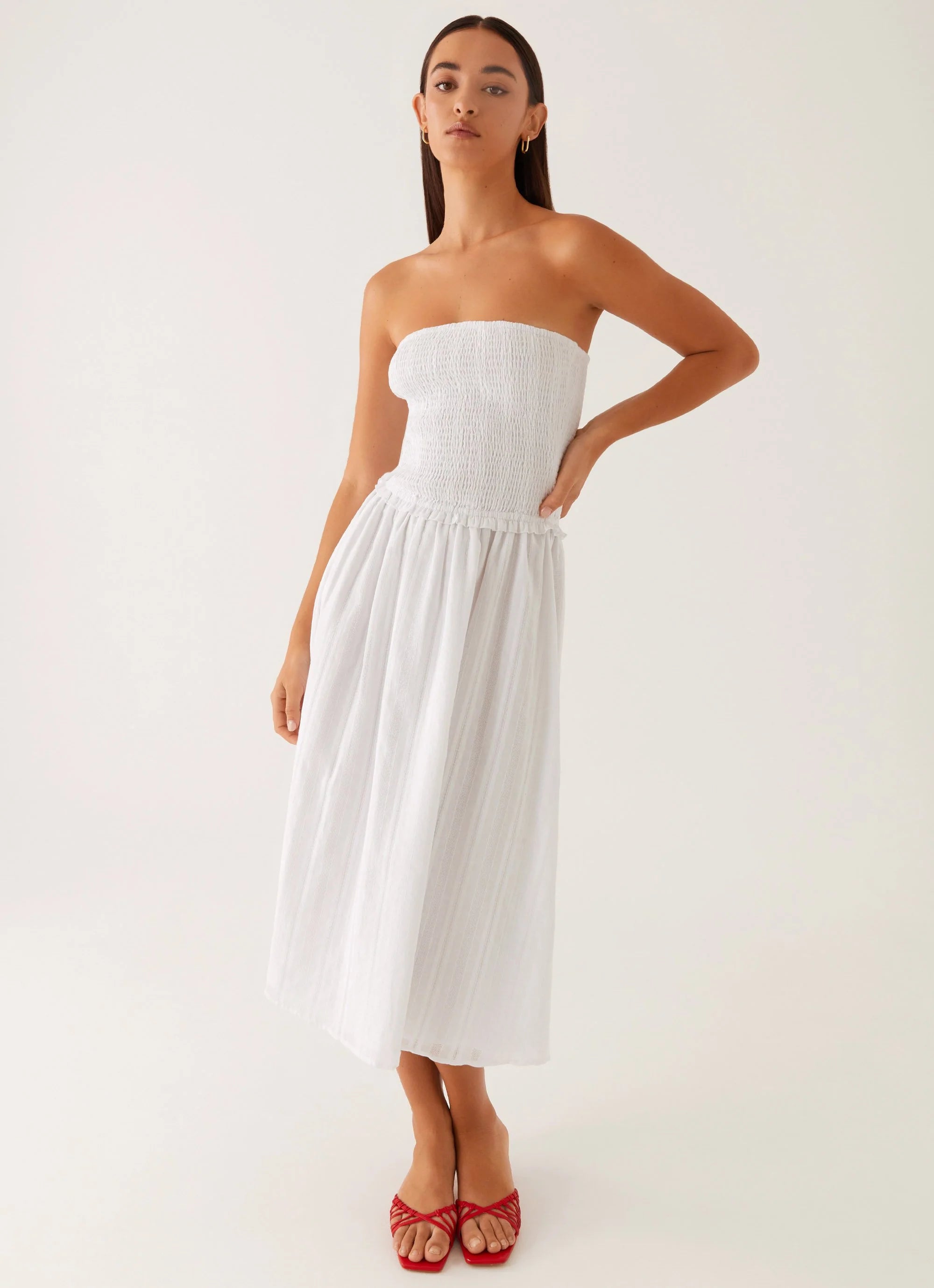 Lulie Shirres Midi Dress - Ivory