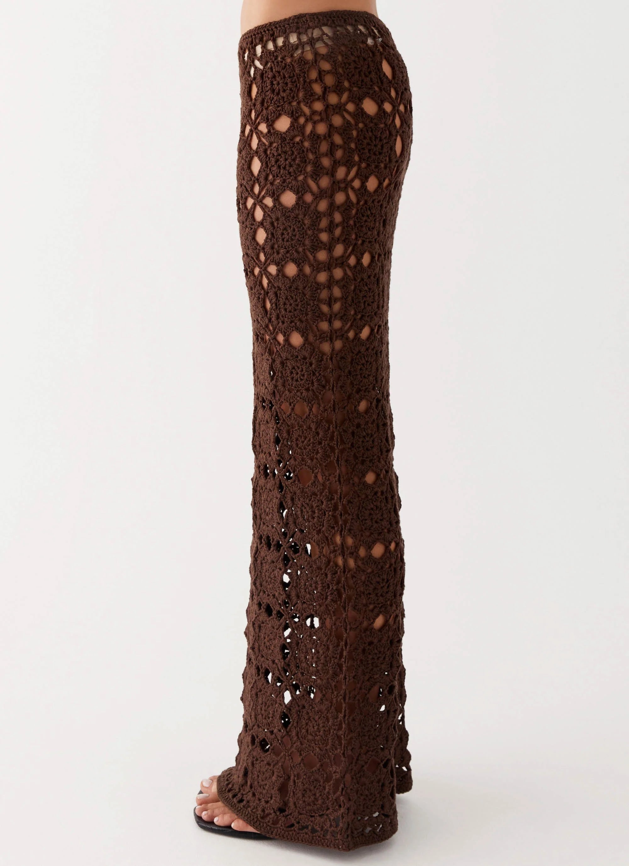 Sorrentino Crochet Maxi Skirt - Chocolate