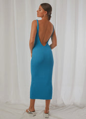 Take Me Away Midi Dress - Blue