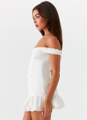 Odessa Frill Mini Dress - White