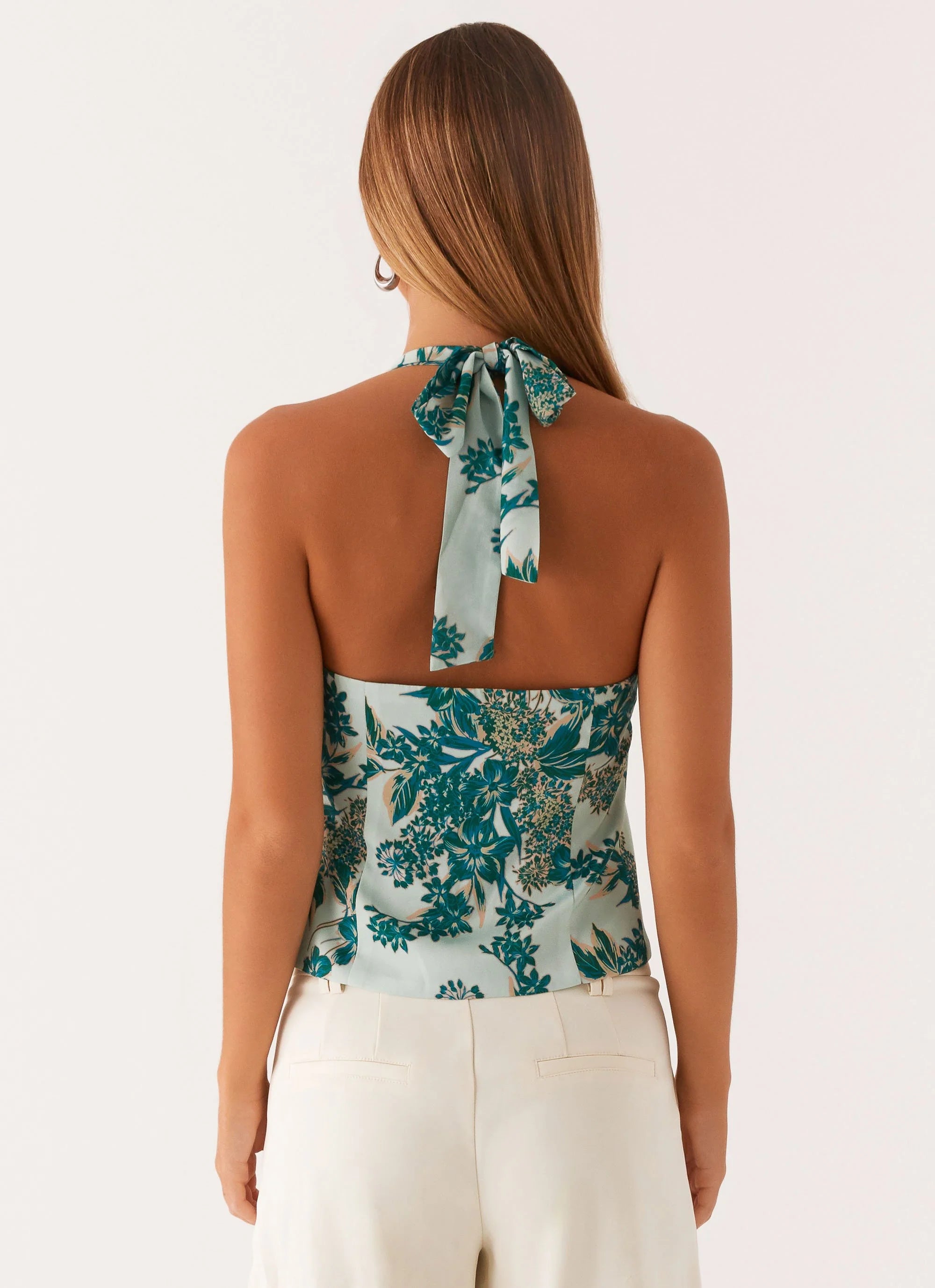 Let's Pretend Halterneck Top - Cloud Nine Floral