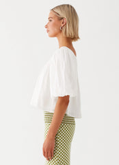 Tanika Puff Sleeve Top - White