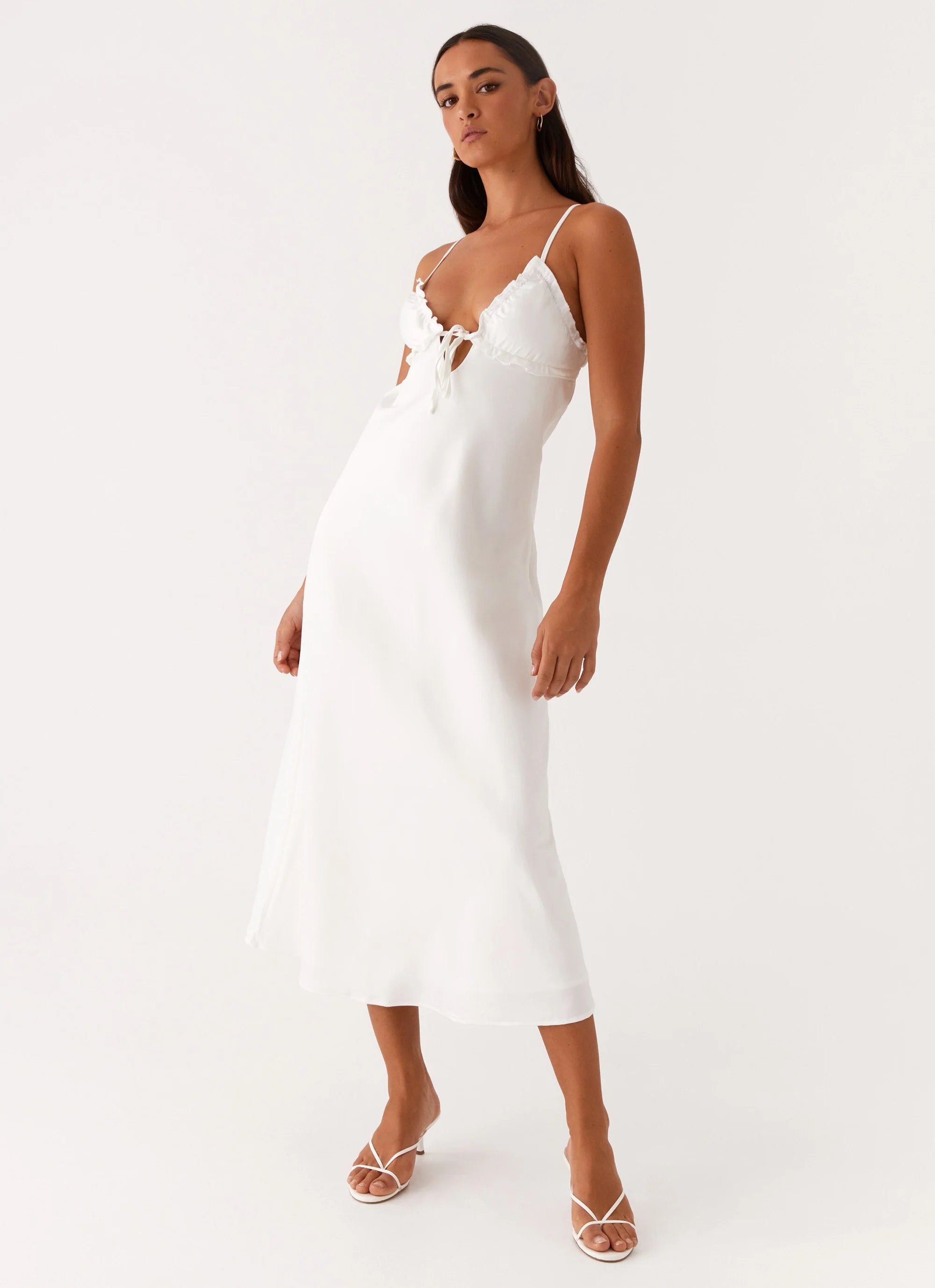 Take Note Midi Dress - White