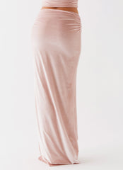 Josie Velvet Maxi Skirt - Pink