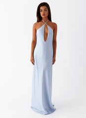 Noir Symphony Maxi Dress - Ice Blue