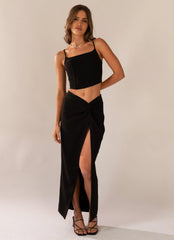 Taking Charge Maxi Skirt - Onyx