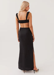 Valencia Villa Maxi Skirt - Black