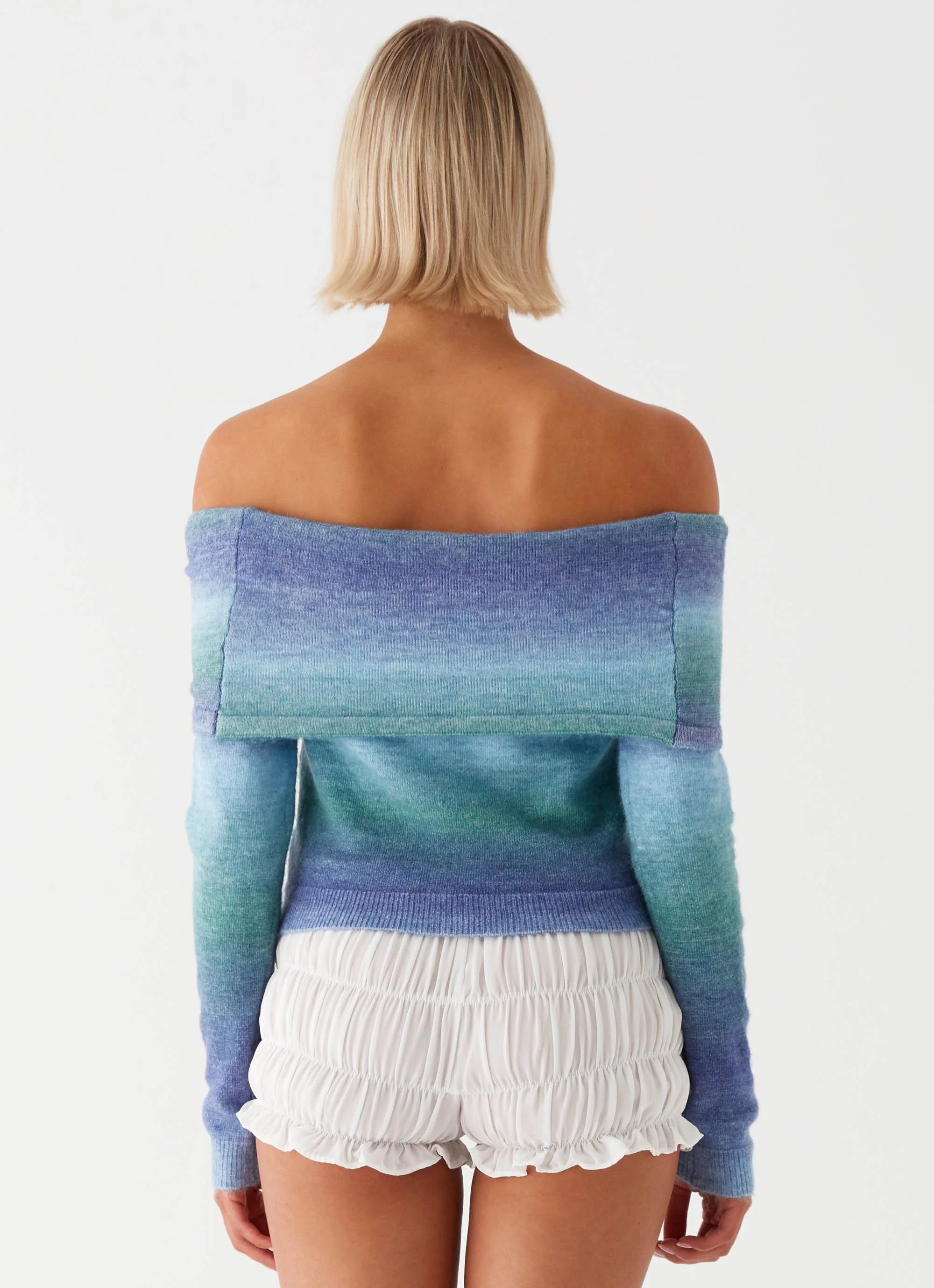 Tully Off Shoulder Knit - Blue Ombre