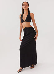 Swaying Palms Maxi Dress - Black