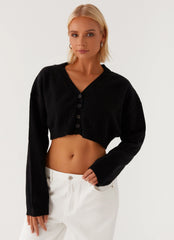 Endlessly Cropped Cardigan - Black