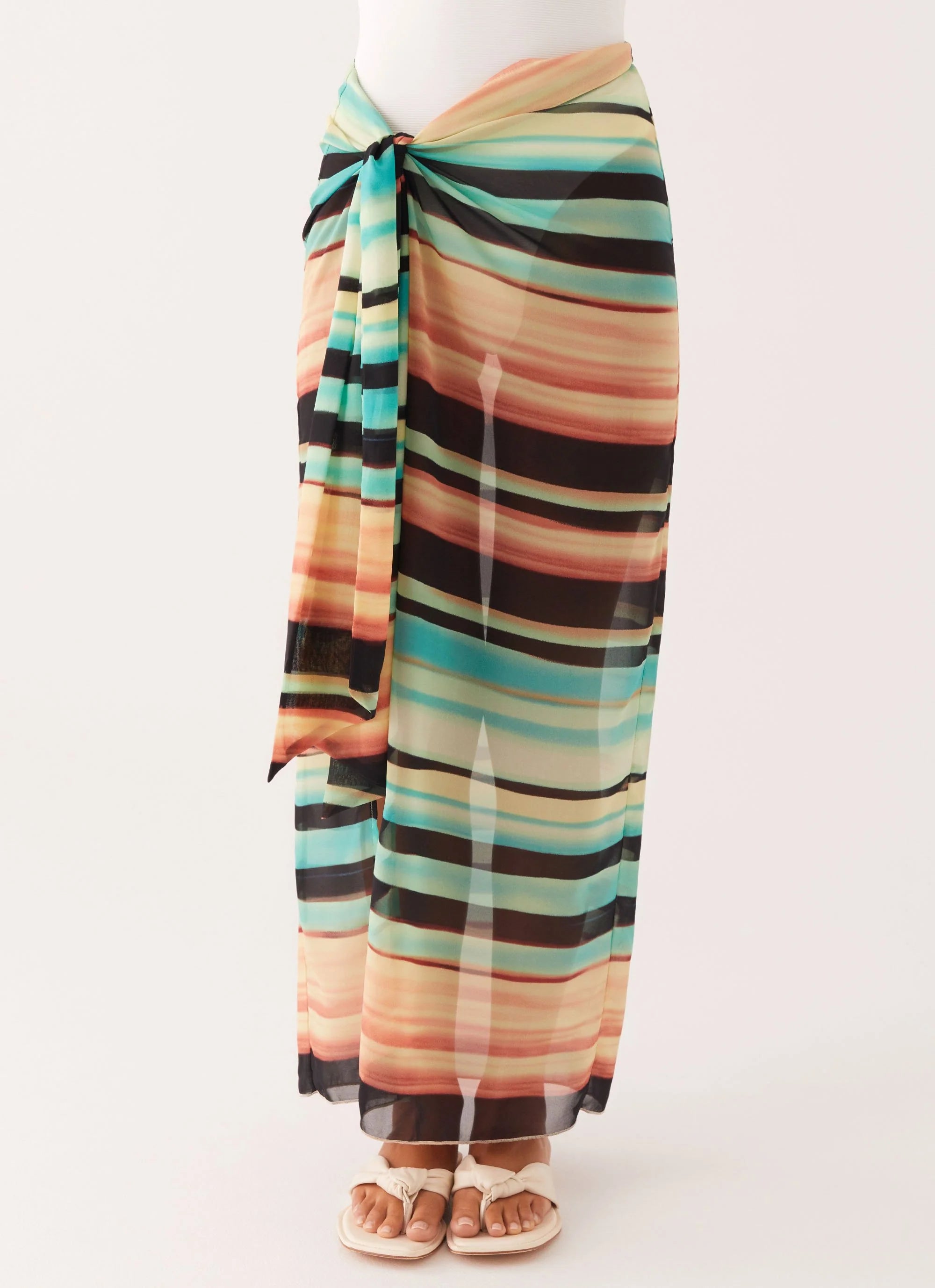 Low Tide Sarong Maxi Skirt - Stripe