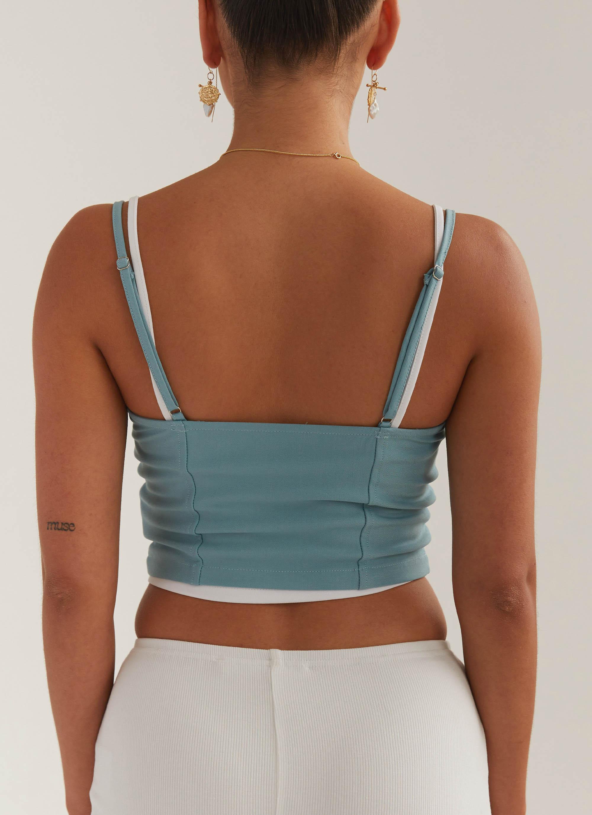 Fusion Crop Top - Antiqued Aqua