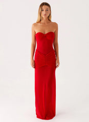 Ottilie Mesh Maxi Dress - Red