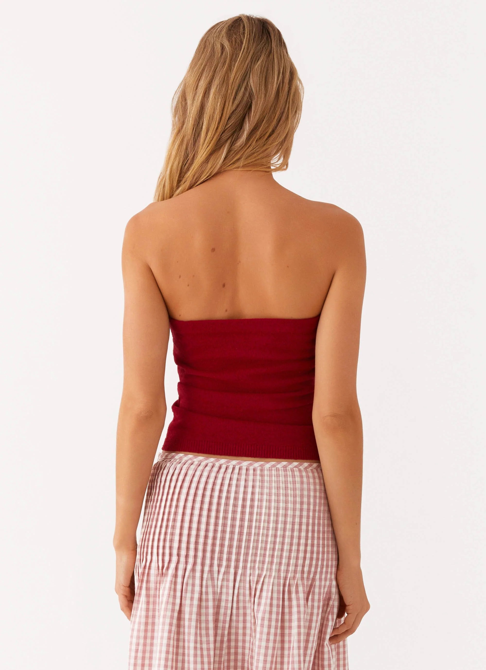 Hidden Hills Knit Rose Top - Maroon