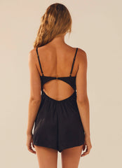 Renee Satin Playsuit - Le Noir