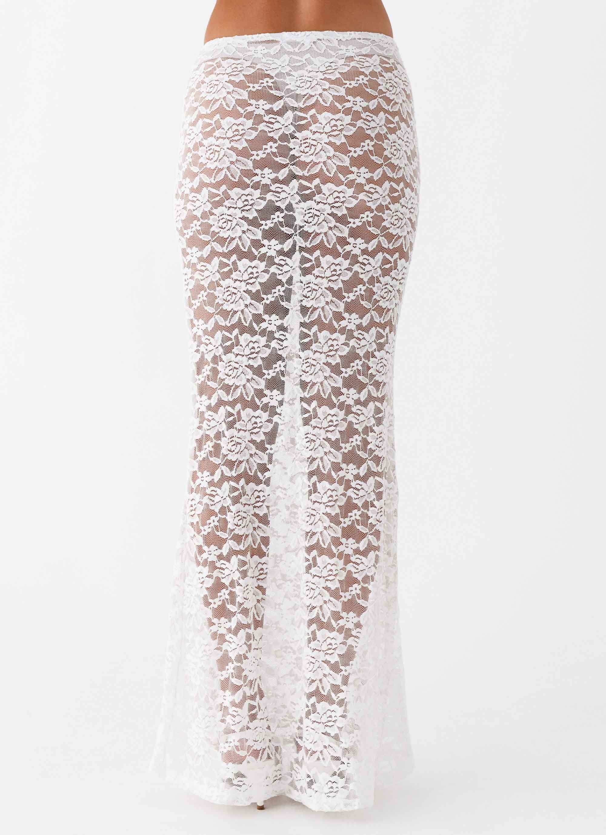 Zephyra Lace Maxi Skirt - White