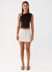 Vouge Low Rise Mini Skirt - Grey