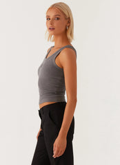 Signature Tank Top - Dark Grey Marle