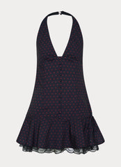 Aiden Mini Dress - Black Polka Dot