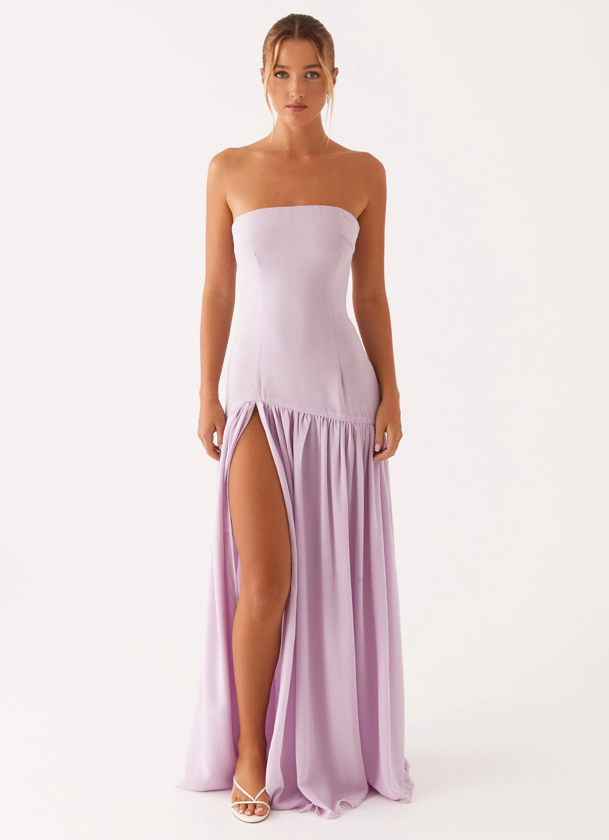 Eden Strapless Maxi Dress - Lilac