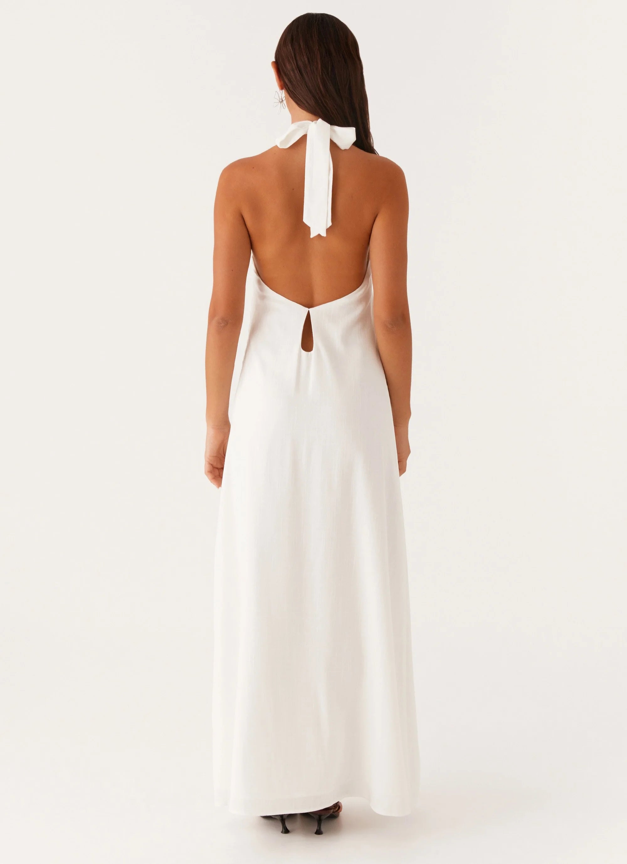 Golden Child Linen Maxi Dress - White