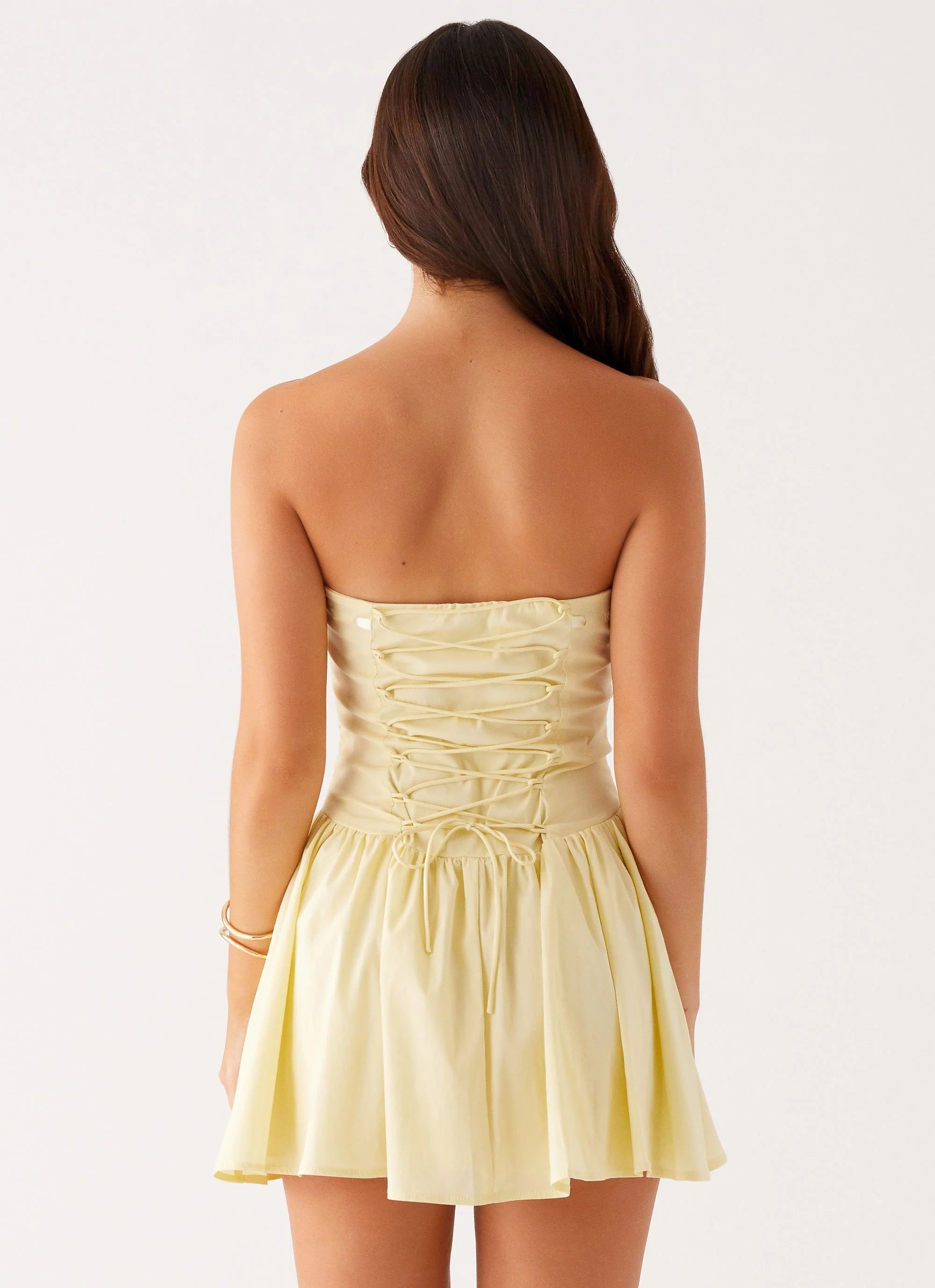 Kienna Strapless Mini Dress - Yellow