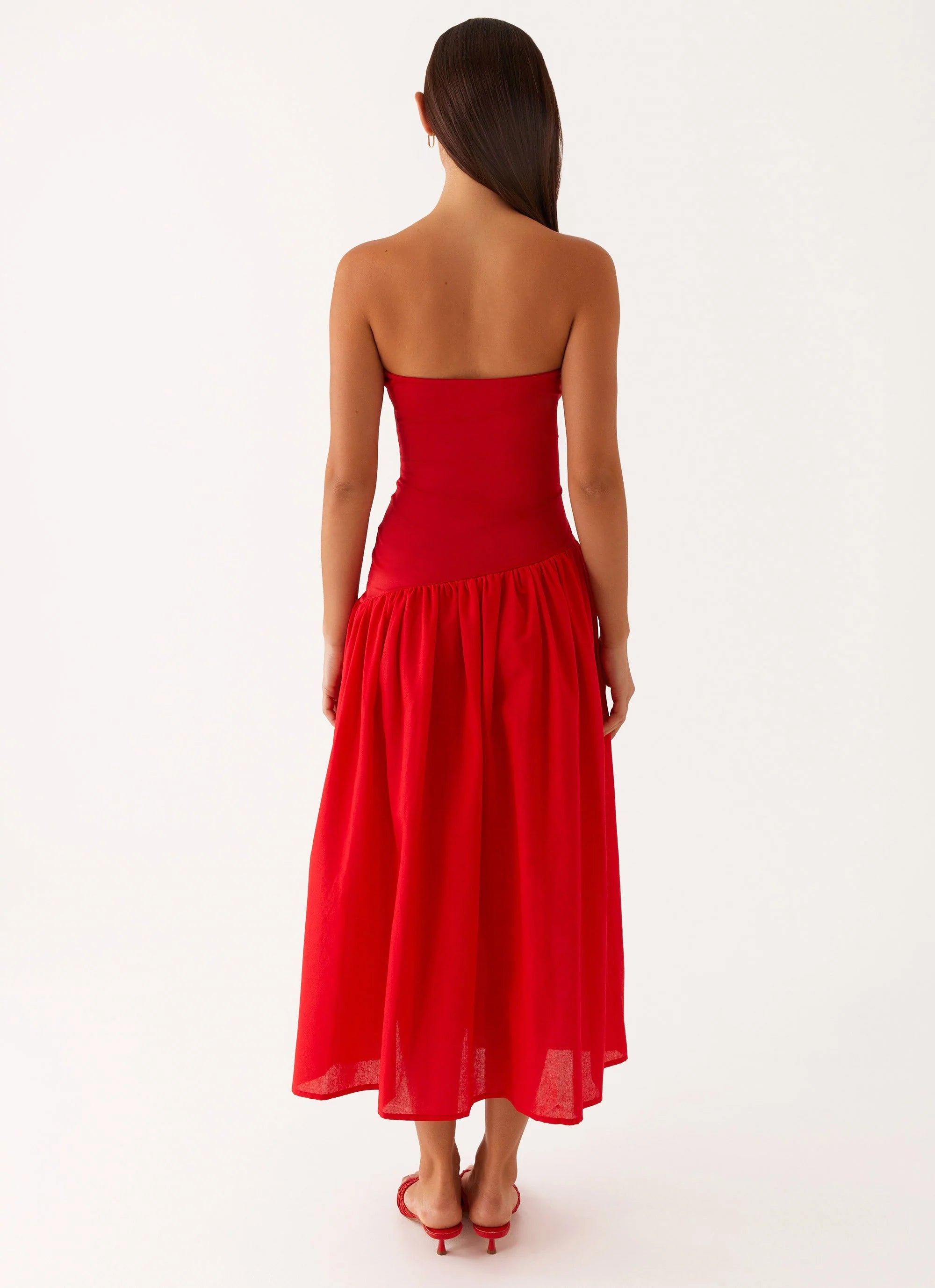 Domino Effect Midi Dress - Red