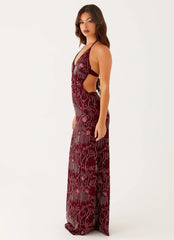 All For Love Maxi Dress - Burgundy