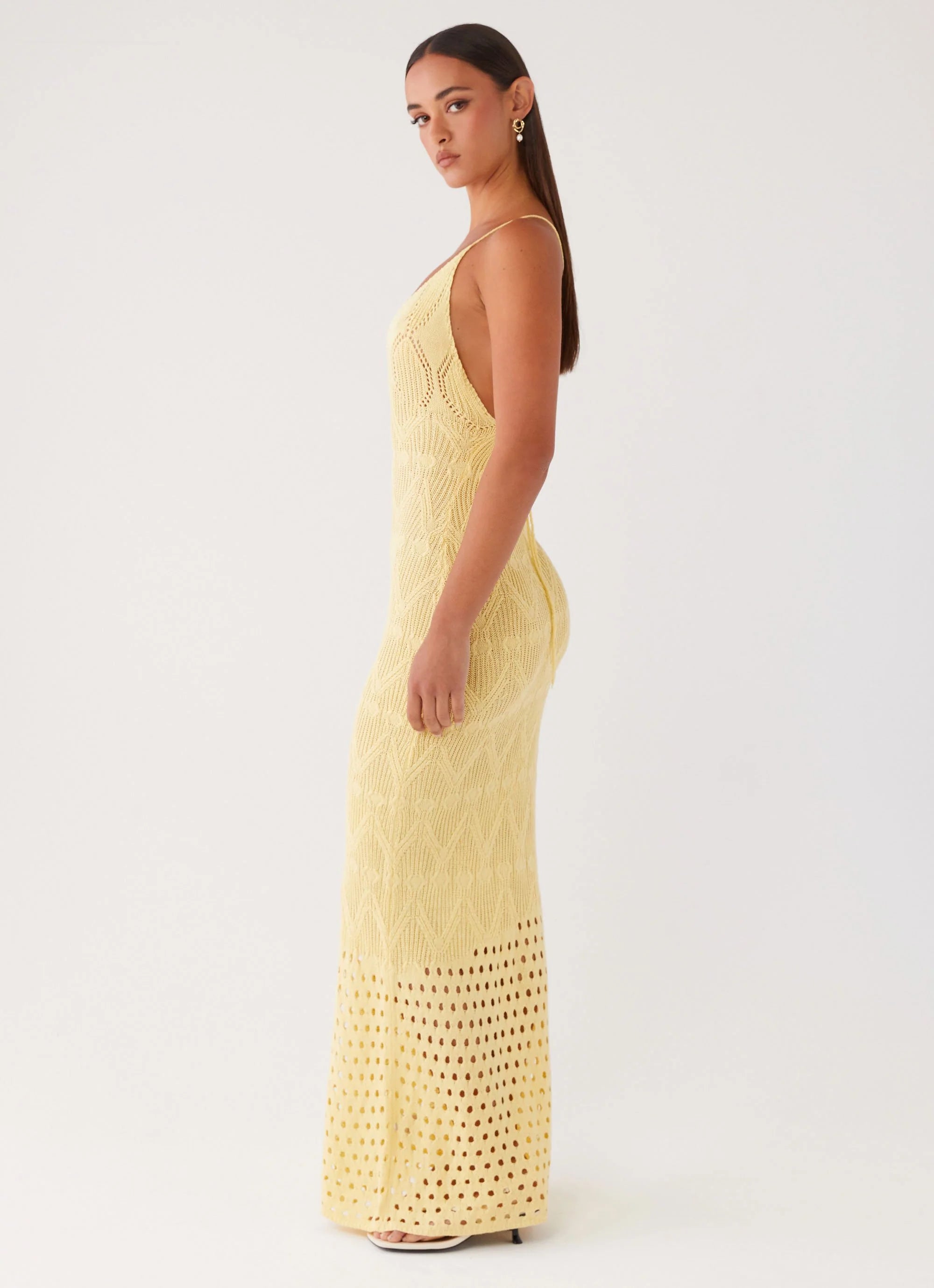 Vivid Dreams Crochet Maxi Dress - Yellow