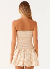 Cassidy Mini Dress - Orange Gingham