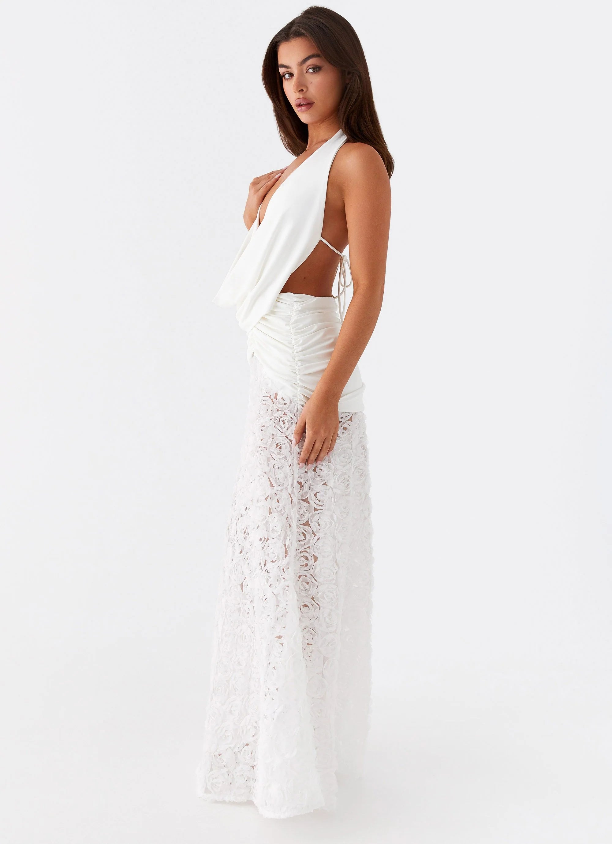 Kita Textured Maxi Dress - White