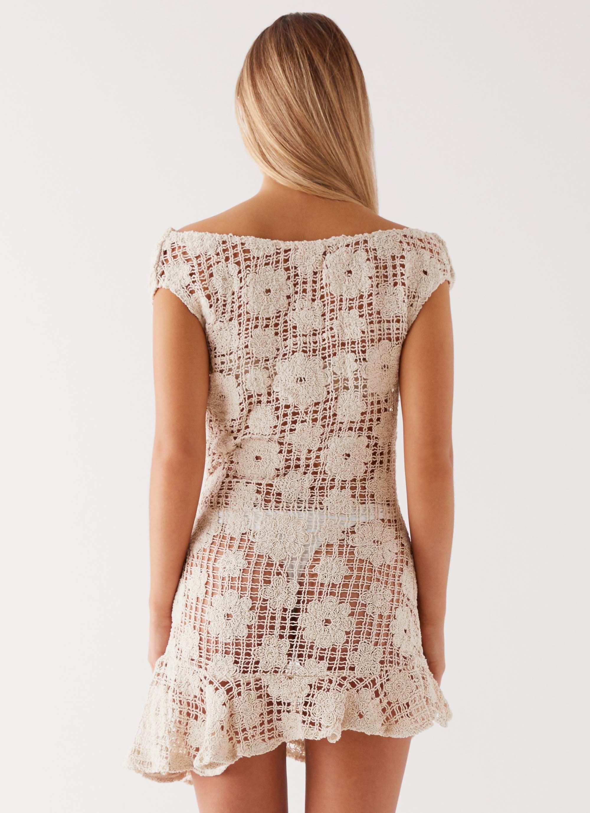 Sunnyside Crochet Mini Dress - Ivory