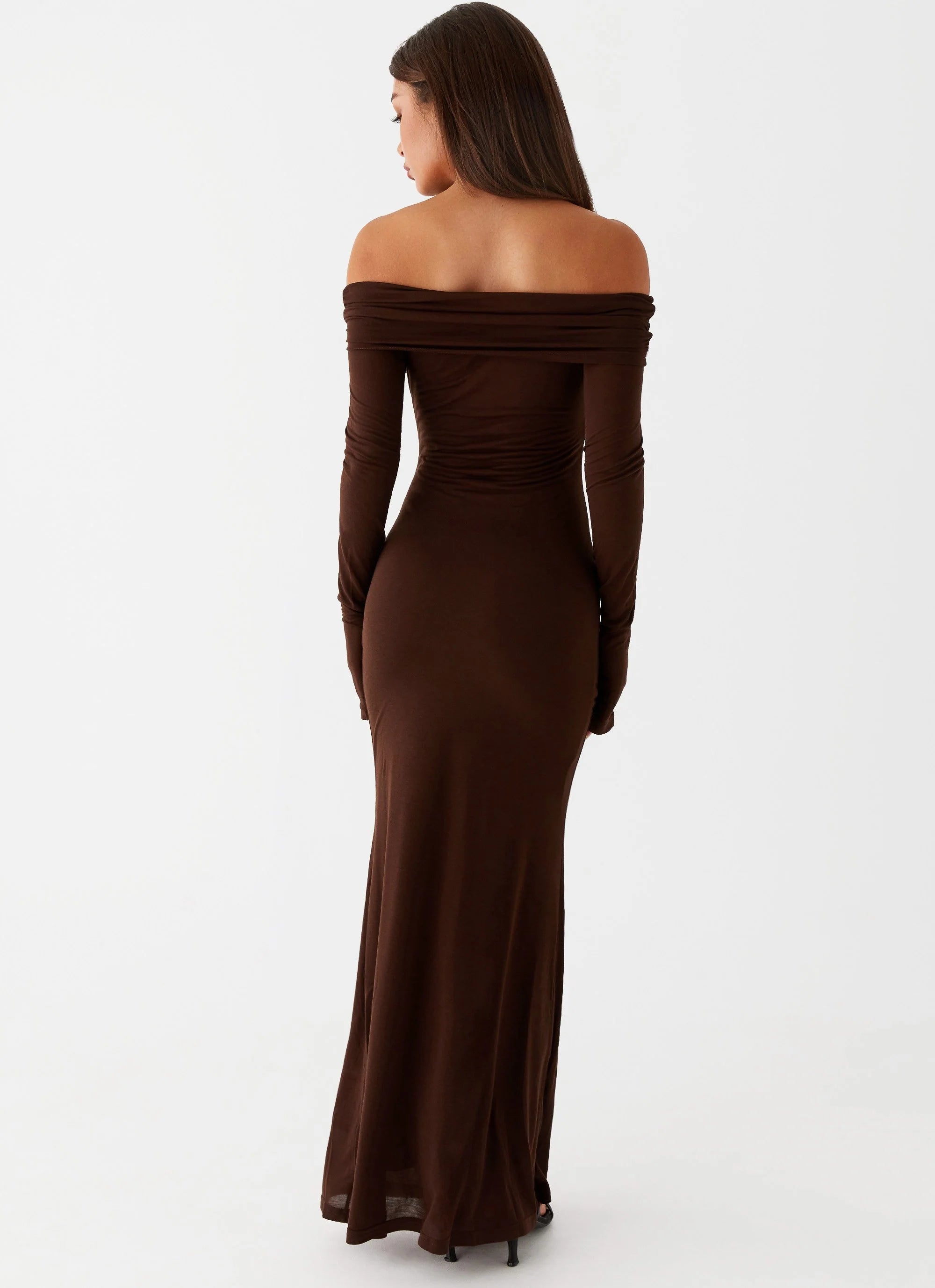 Cocoa Long Sleeve Maxi Dress - Chocolate