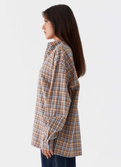 Kyla Oversized Button Up Shirt - Check