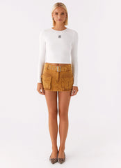 Burning Bridges Mini Skirt - Brown