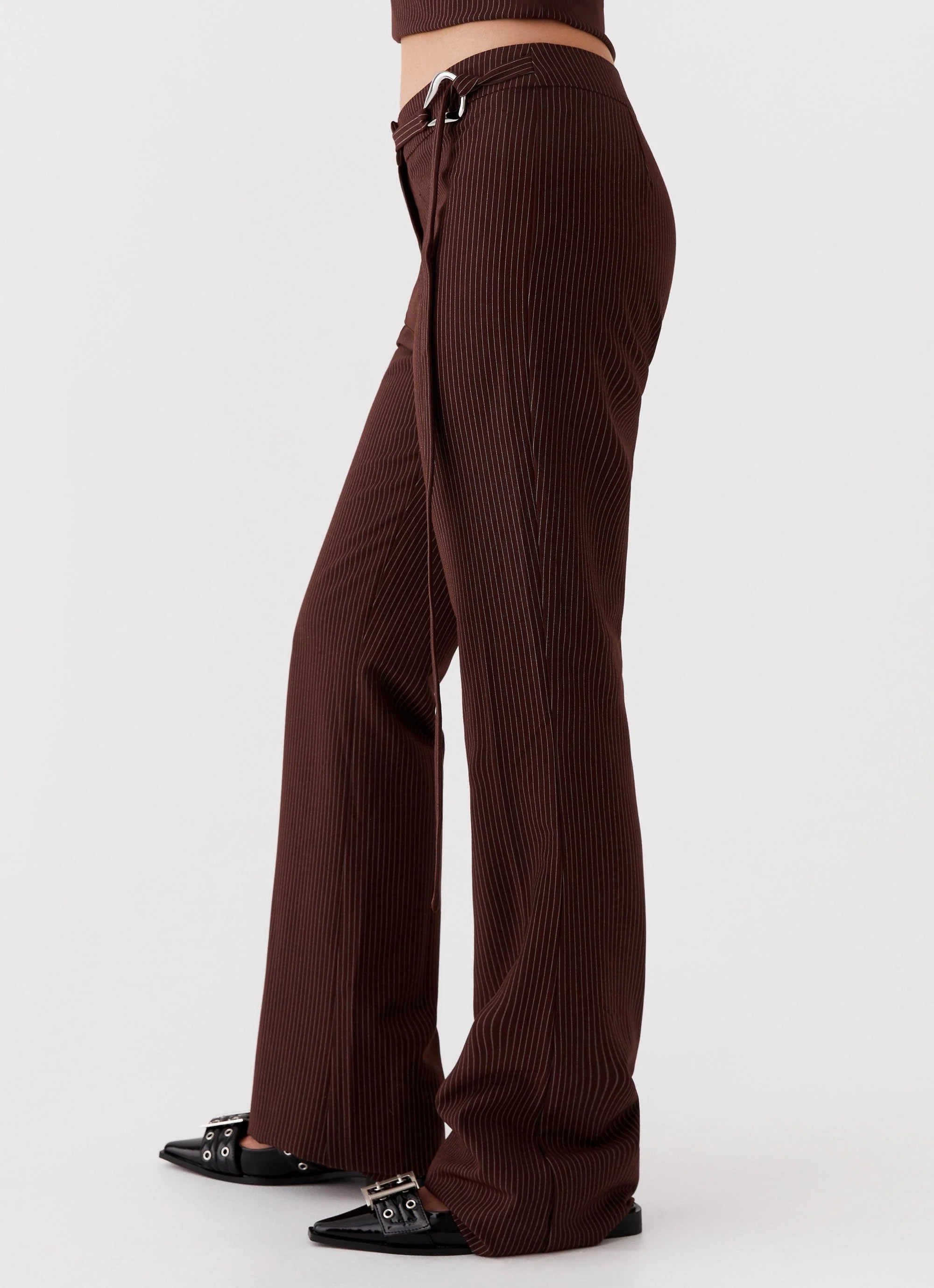 Orla Fitted Flare Pants - Chocolate