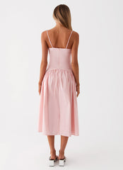 Yvette Corset Midi Dress - Pink