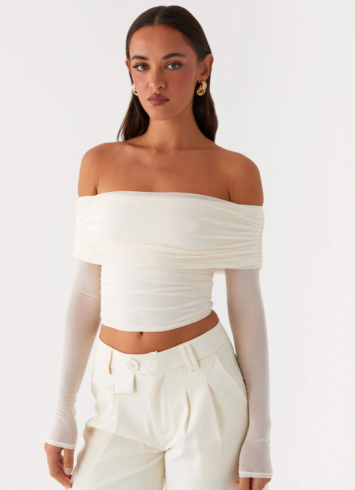 Vivianne Off Shoulder Top - Ivory