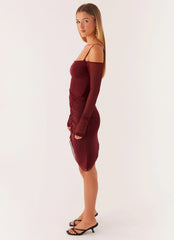 Sascha Mini Dress - Maroon