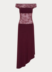 Francoise Lace Midi Dress - Burgundy