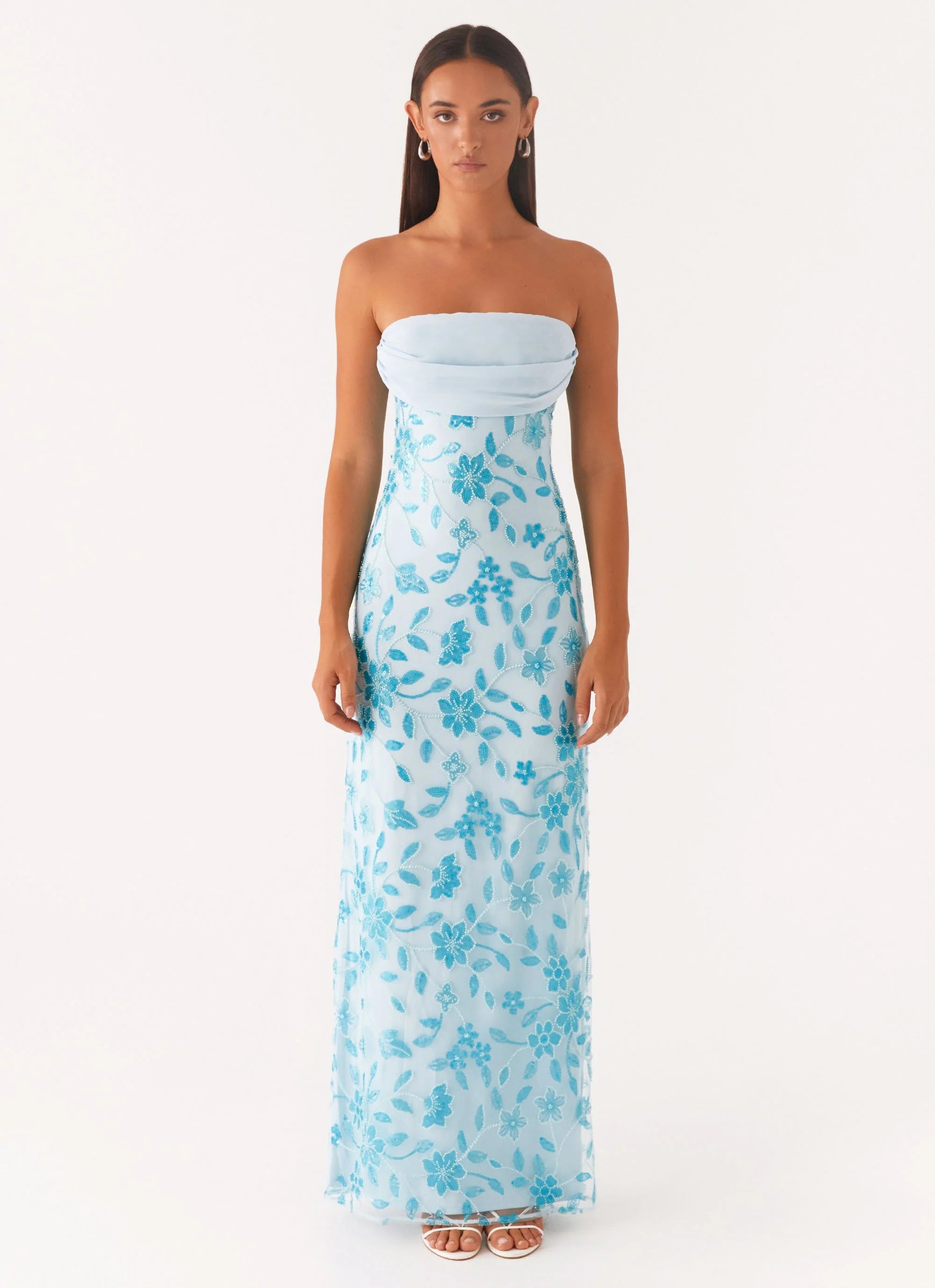 Prism Beaded Maxi Dress - Blue