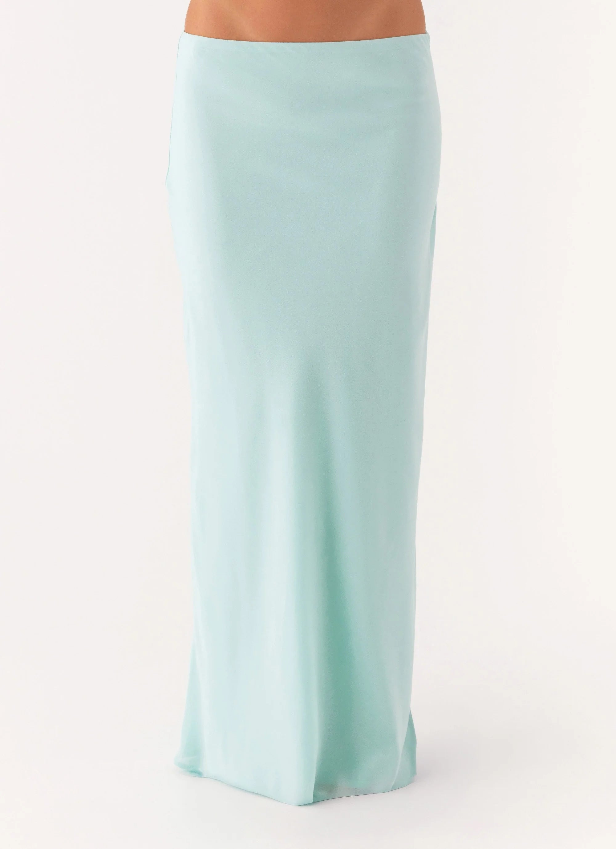 Another Life Chiffon Maxi Skirt - Pale Blue