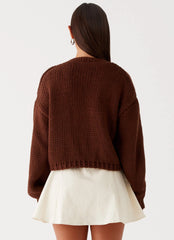 Jasleen Knit Cardigan - Brown