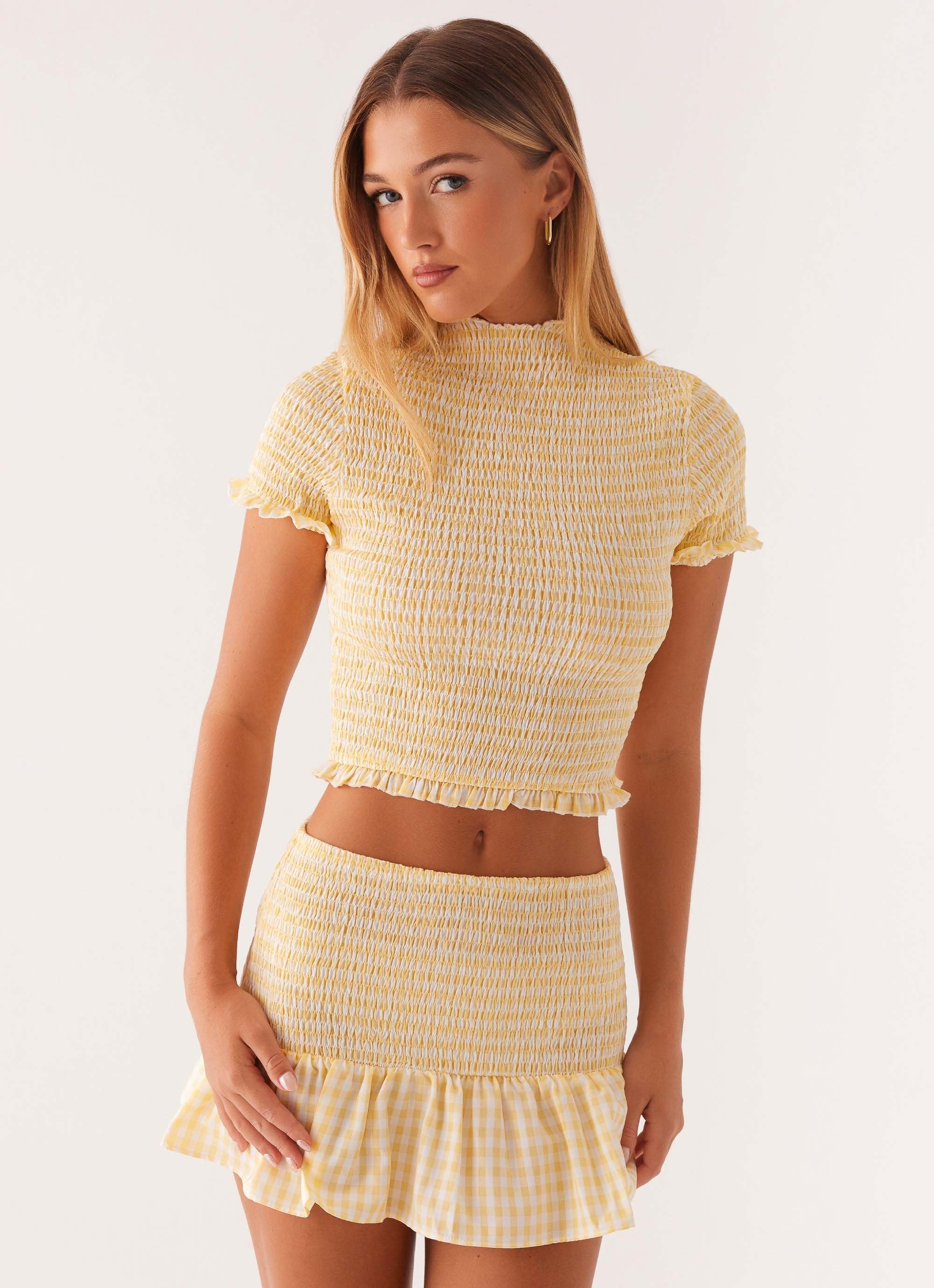 Sweetest Pie T-Shirt - Yellow Gingham