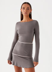 French Flirt Mini Dress - Charcoal