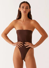 Maxine Strapless One Piece Swimsuit - Brown