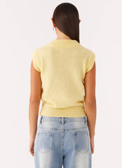 Melissa Knitted Vest - Yellow