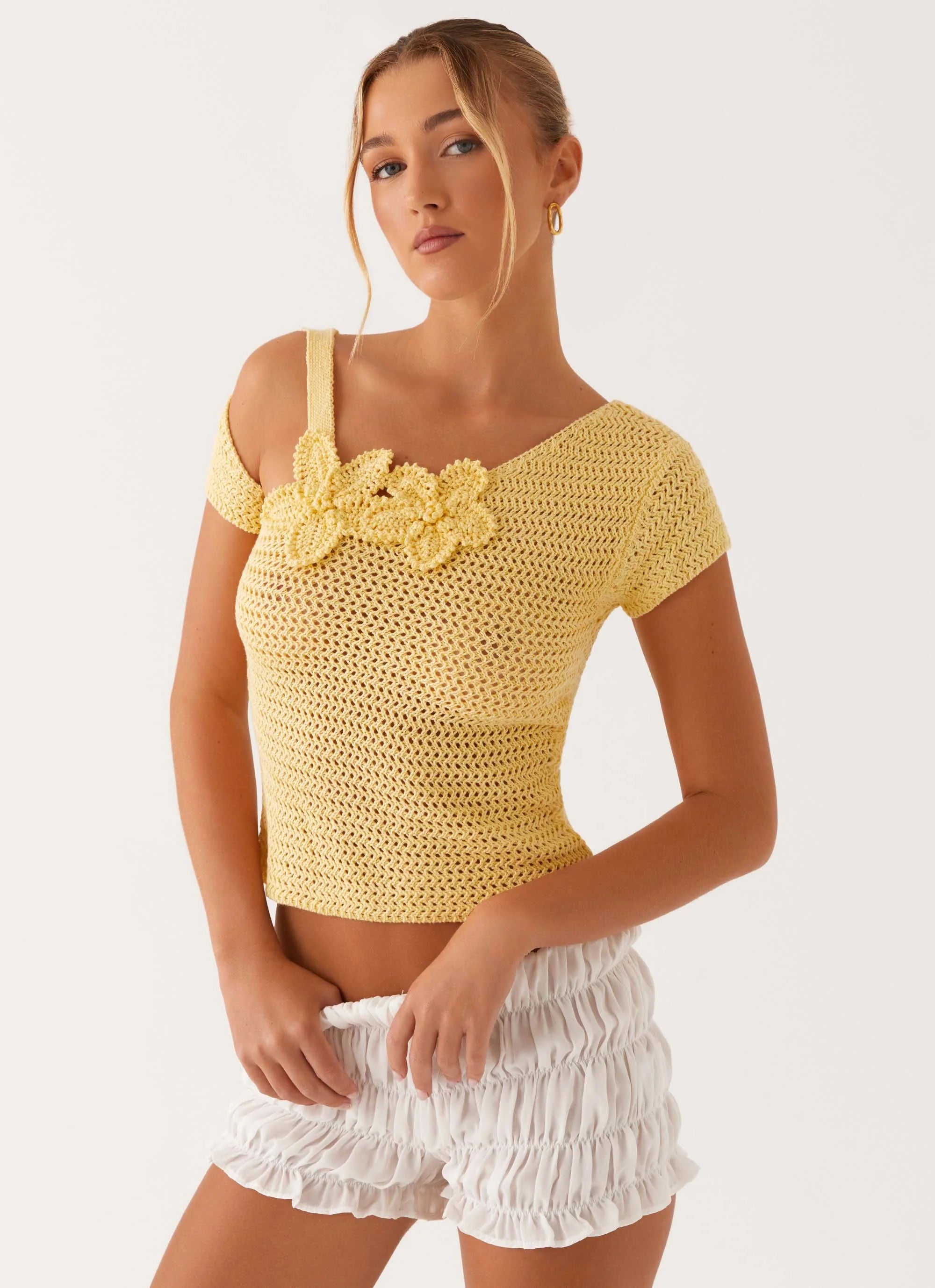 By The Lake Crochet Top - Yellow