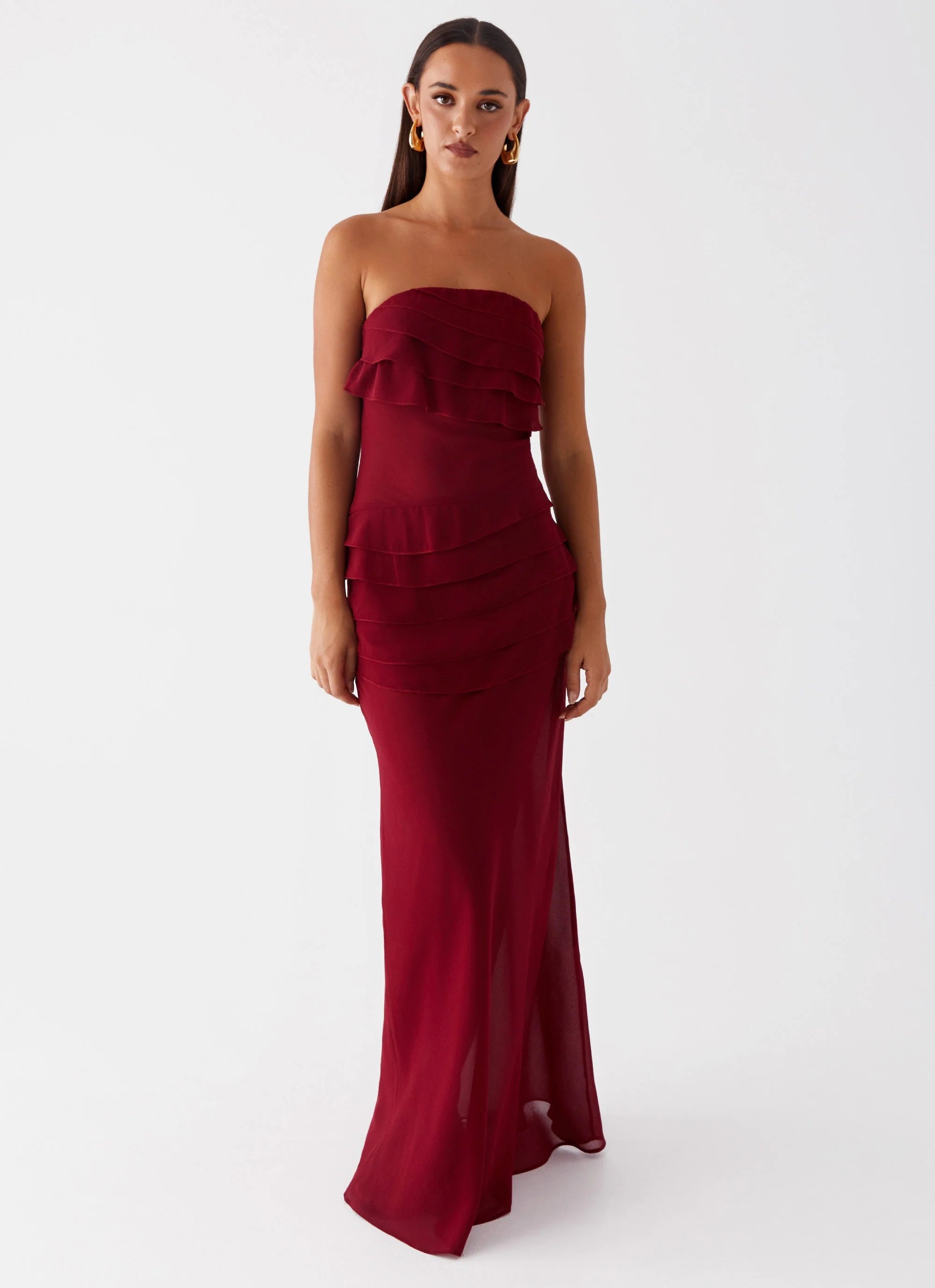 Into The Night Maxi Dress - Cherry Red