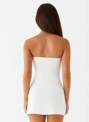 Allora Strapless Mini Dress - White